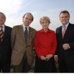 Hübner EU biztos asszony látogatása a várban, Ladislaus Batthyány gróf, Niessl tartományi kormányzó és az adminisztrátor, Hubert Janics